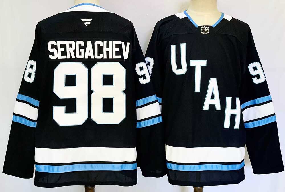 Men%27s Utah Hockey Club #98 Mikhail Sergachev Navy 2024-25 Stitched Jersey